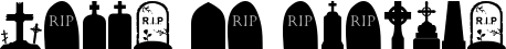 Image preview of font Cemetery Icons